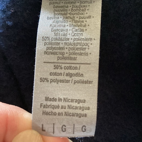 Gildan womens Lg navy hooded sweatshirt “Fueled by books & coffee “ screen print - Picture 6 of 8